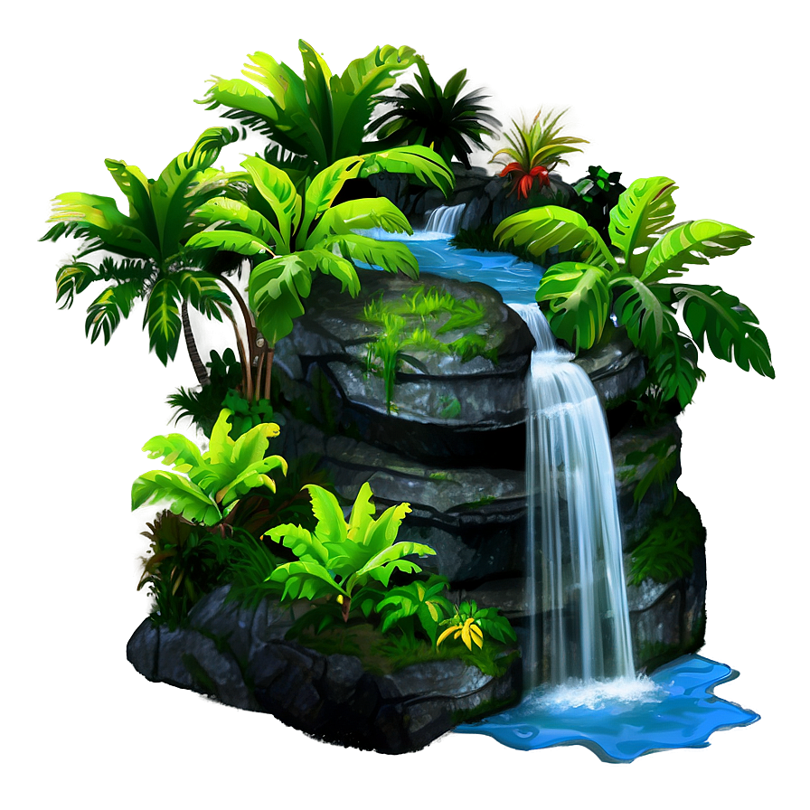 Island Waterfall Paradise Png 05232024 PNG Image