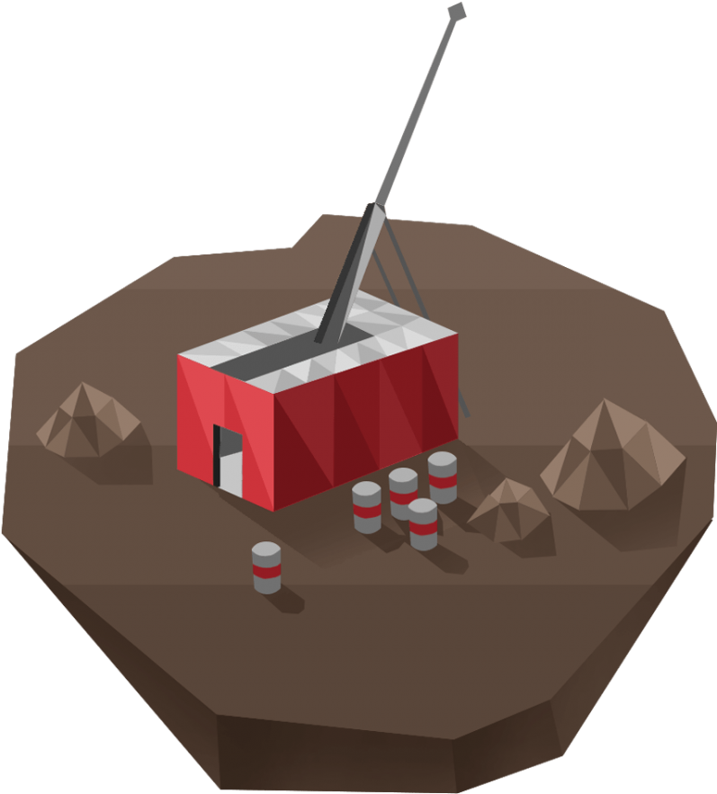 Isometric Antarctic Research Station PNG Image