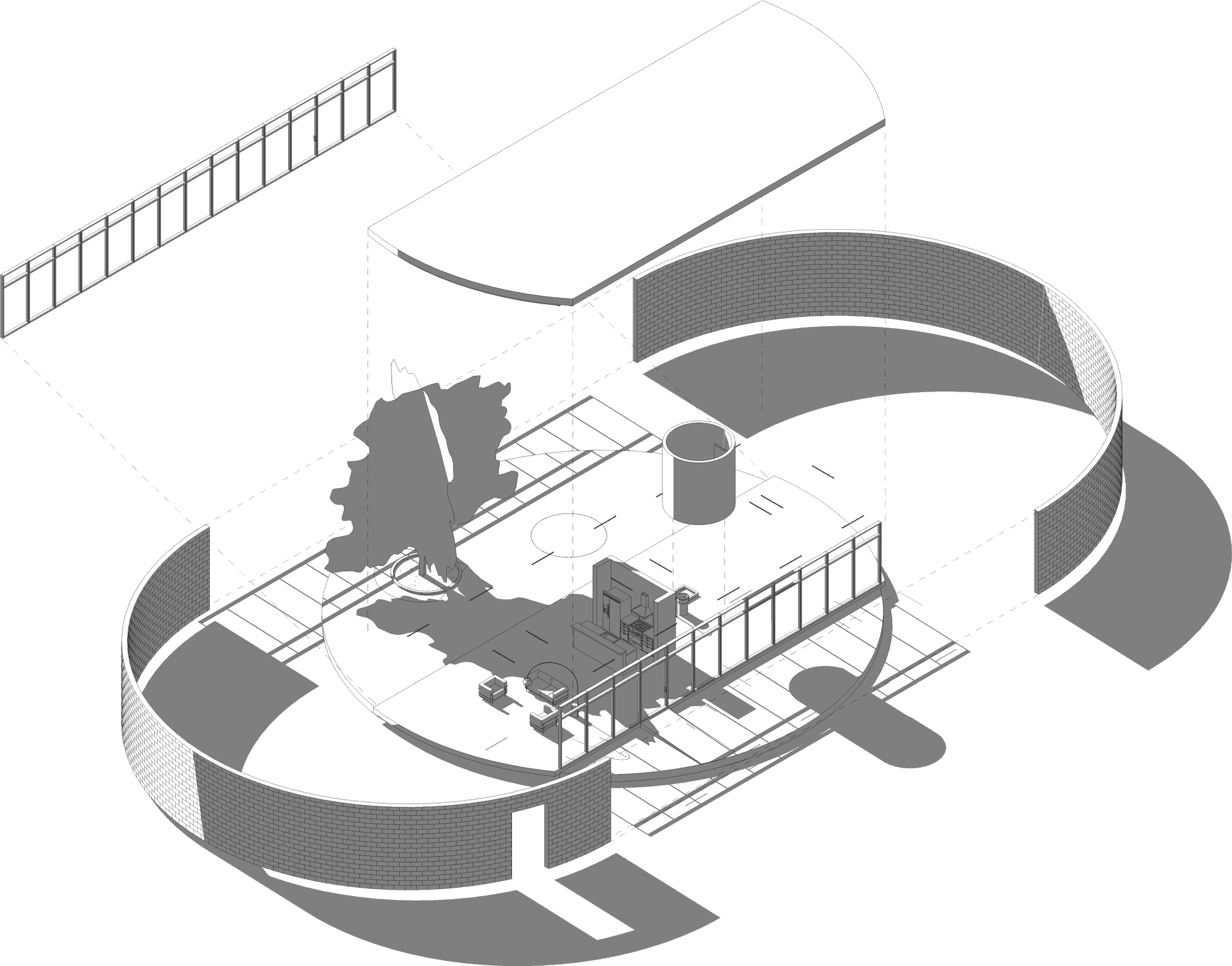 Isometric Architectural Design Sketch PNG Image