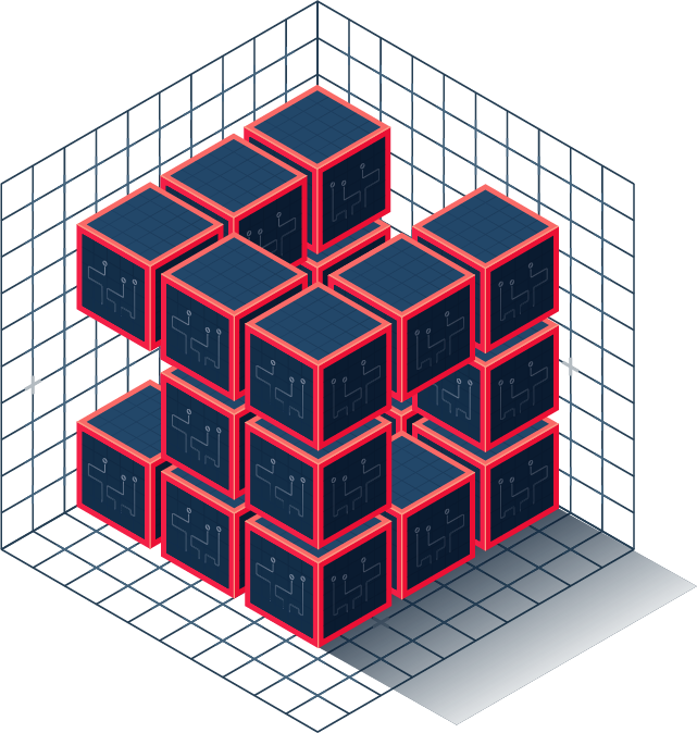 Isometric Blockchain Network Concept PNG Image