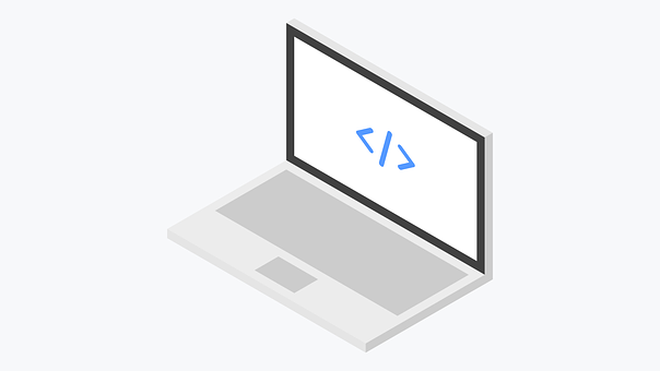 Isometric Laptop Coding Symbol PNG Image