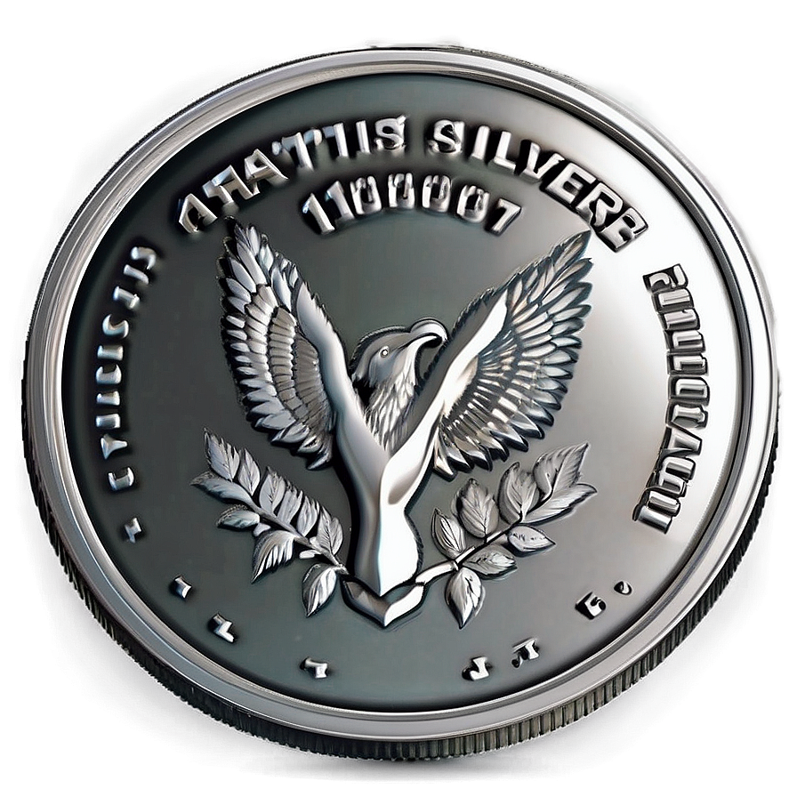 Isometric Silver Coin Png Ppr53 PNG Image