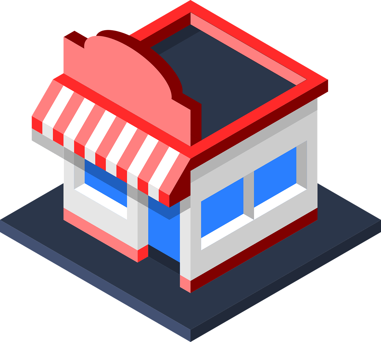 Isometric Storefront Illustration.png PNG Image