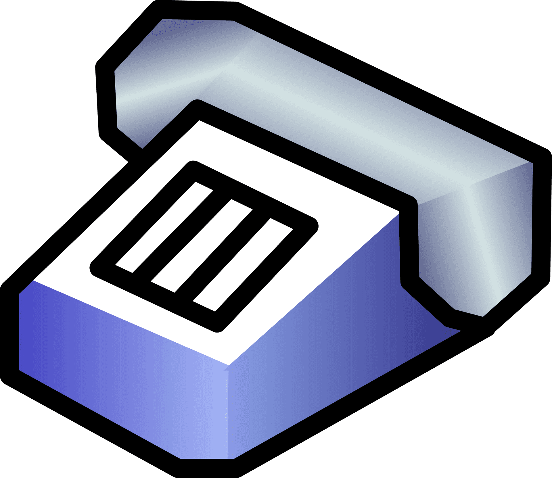 Isometric Telephone Icon PNG Image