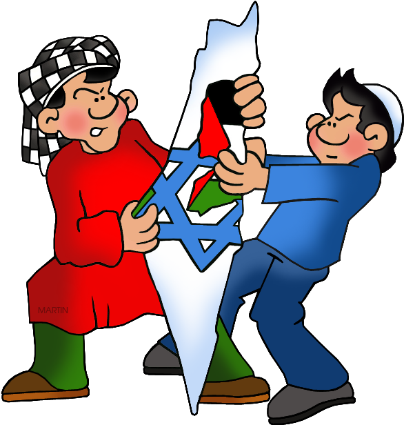 Israel Palestine Conflict Cartoon PNG Image