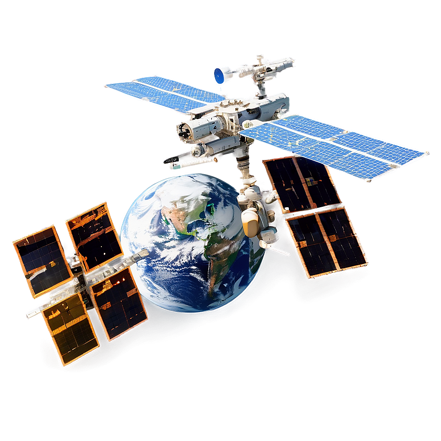 Iss Satellite Orbiting Earth Png Twa69 PNG Image