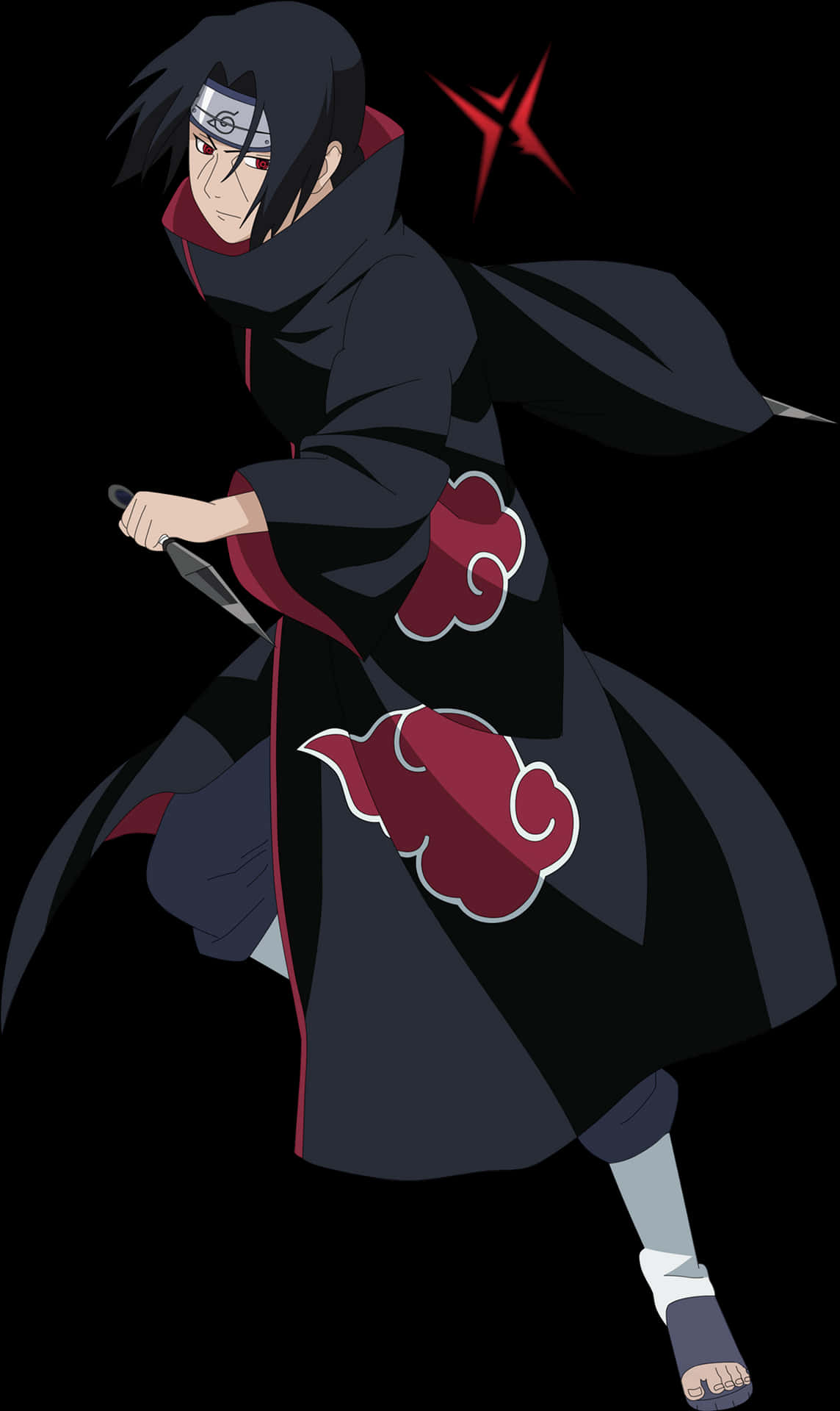 Itachi Uchiha Action Pose PNG Image