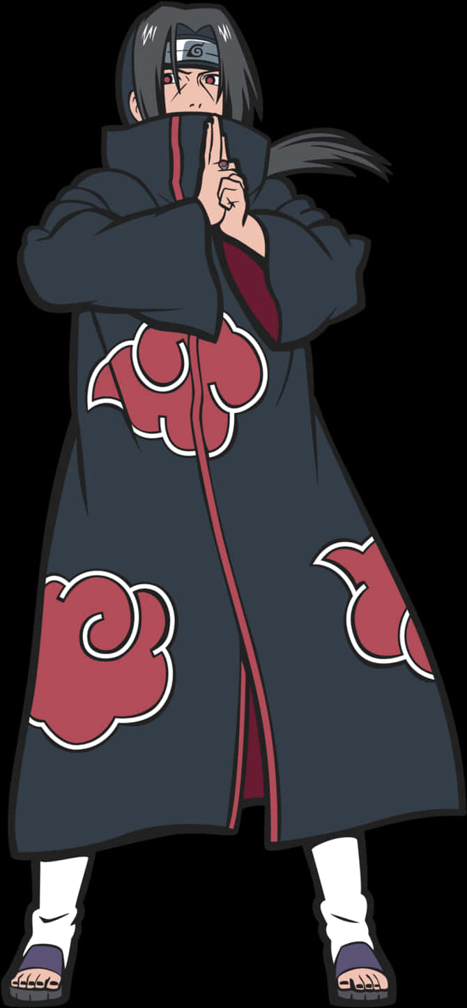 Itachi Uchiha Akatsuki Pose PNG Image