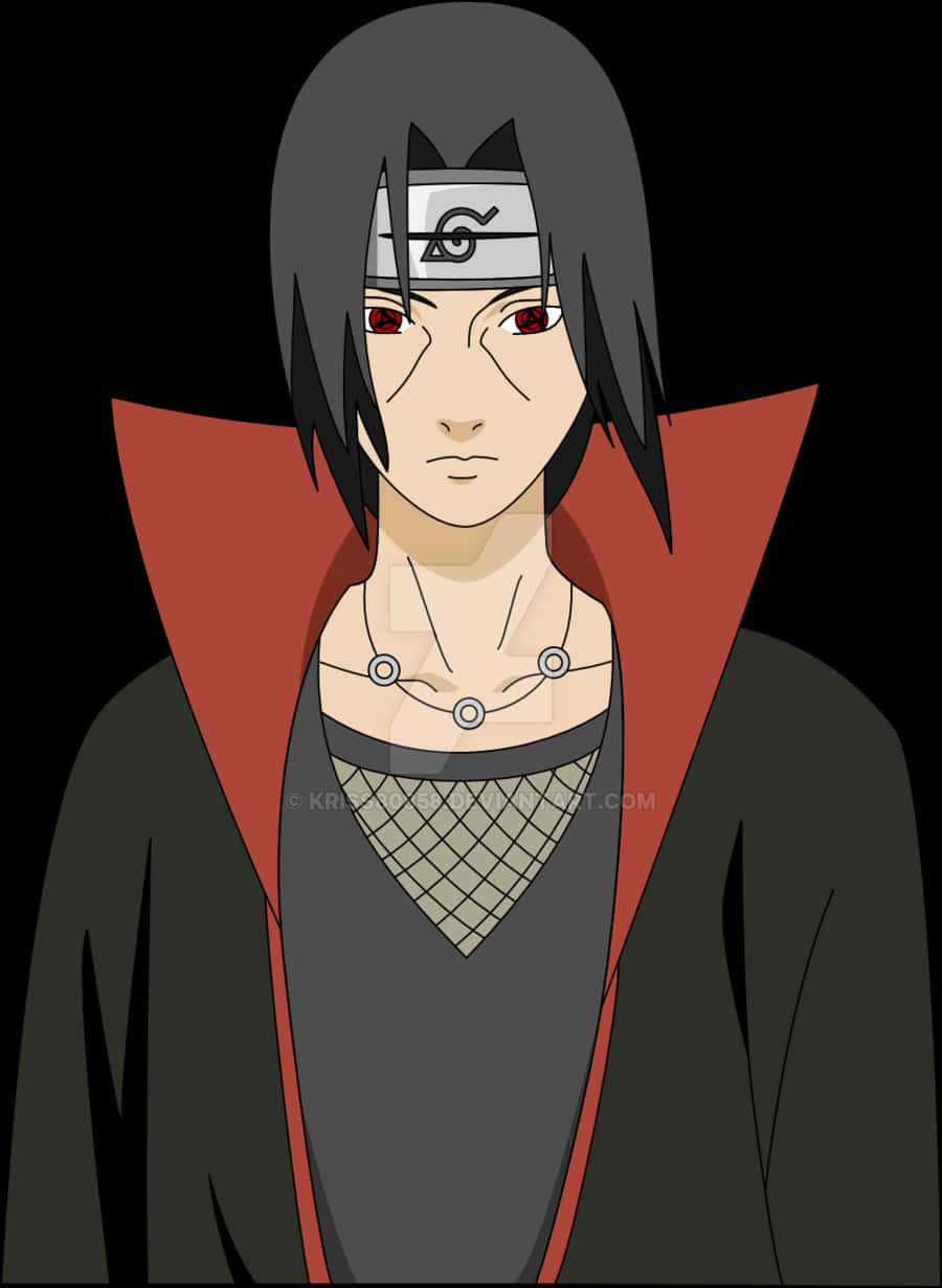 Itachi Uchiha Anime Portrait PNG Image