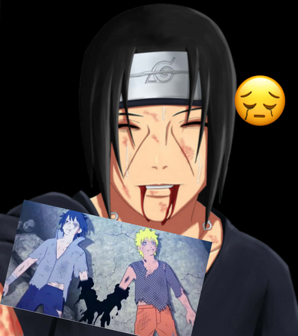 Itachi Uchiha Emotional Moment PNG Image