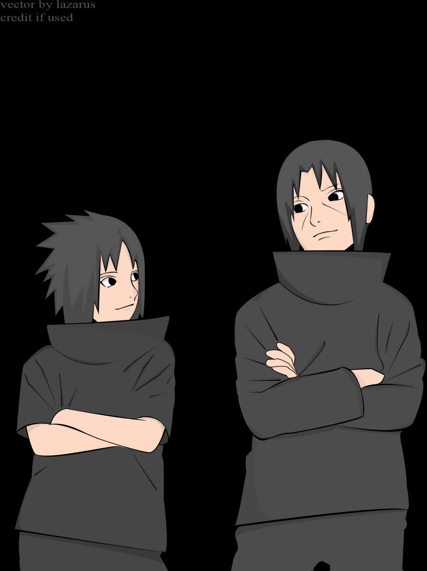 Itachiand Sasuke Vector Art PNG Image