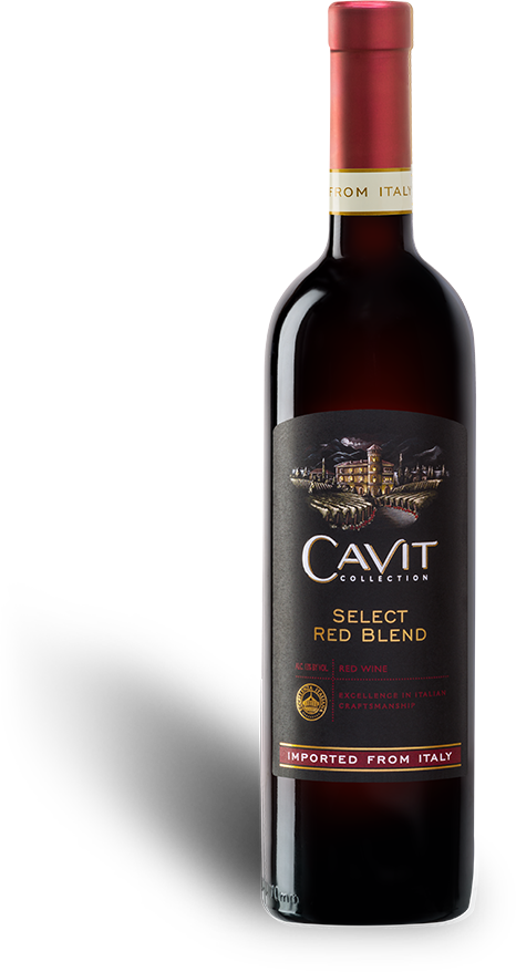 Italian Cavit Select Red Blend Wine Bottle PNG Image