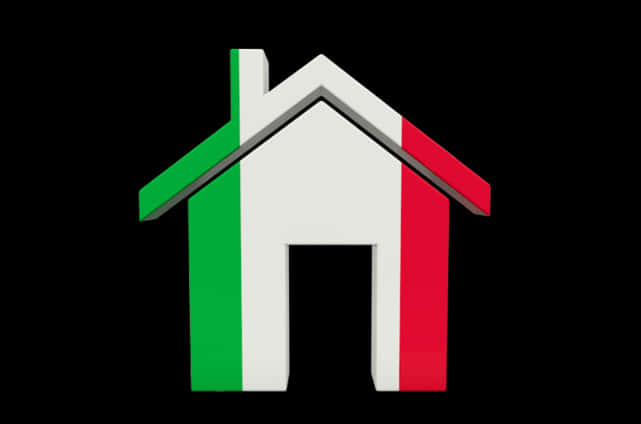 Italian Flag Styled Home Icon PNG Image