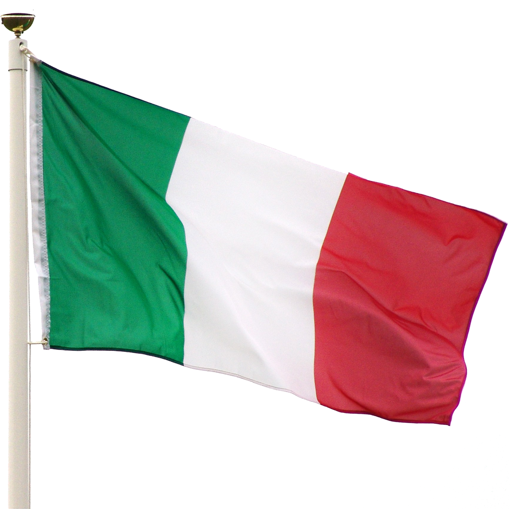 Italian National Flag Waving PNG Image