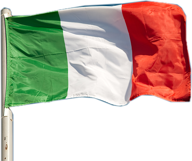 Italian National Flag Waving PNG Image