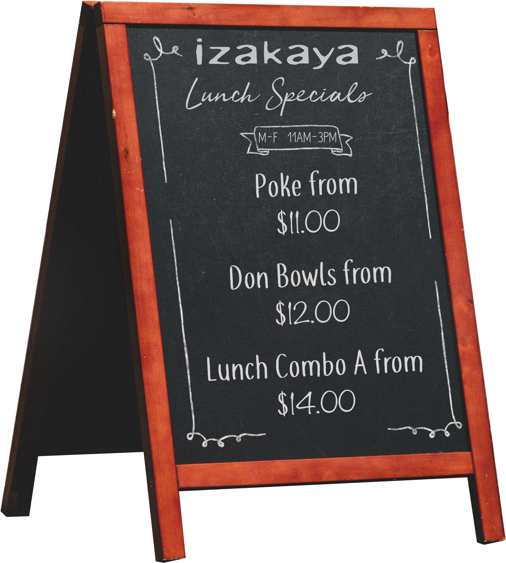 Izakaya Lunch Specials Blackboard PNG Image