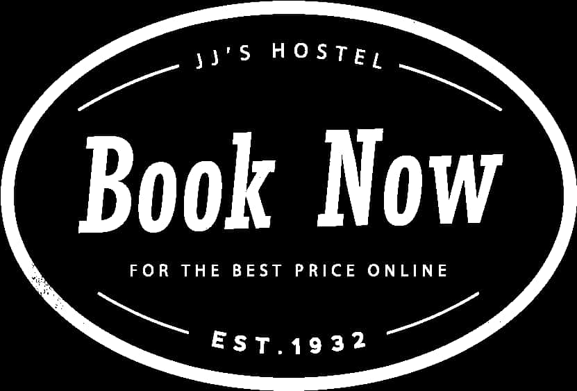 J J Hostel Book Now Badge PNG Image