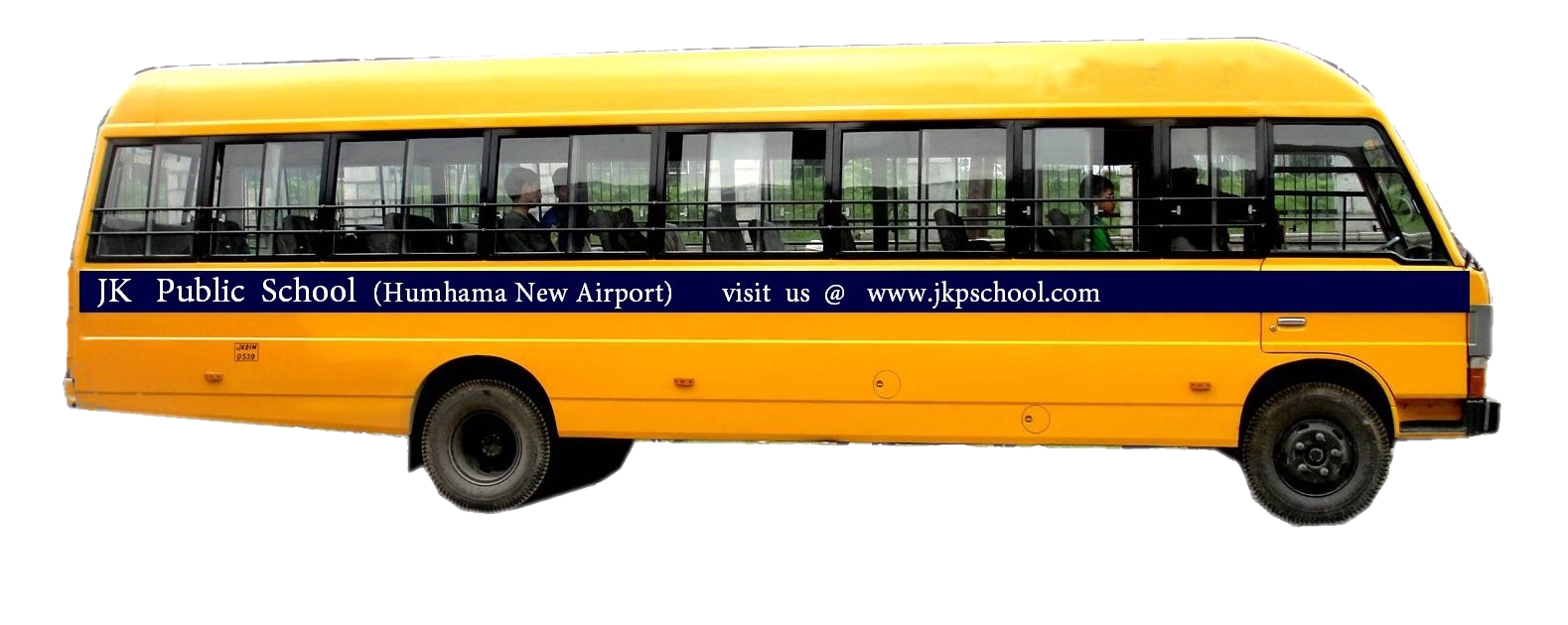 J K Public School Bus Side View PNG Image