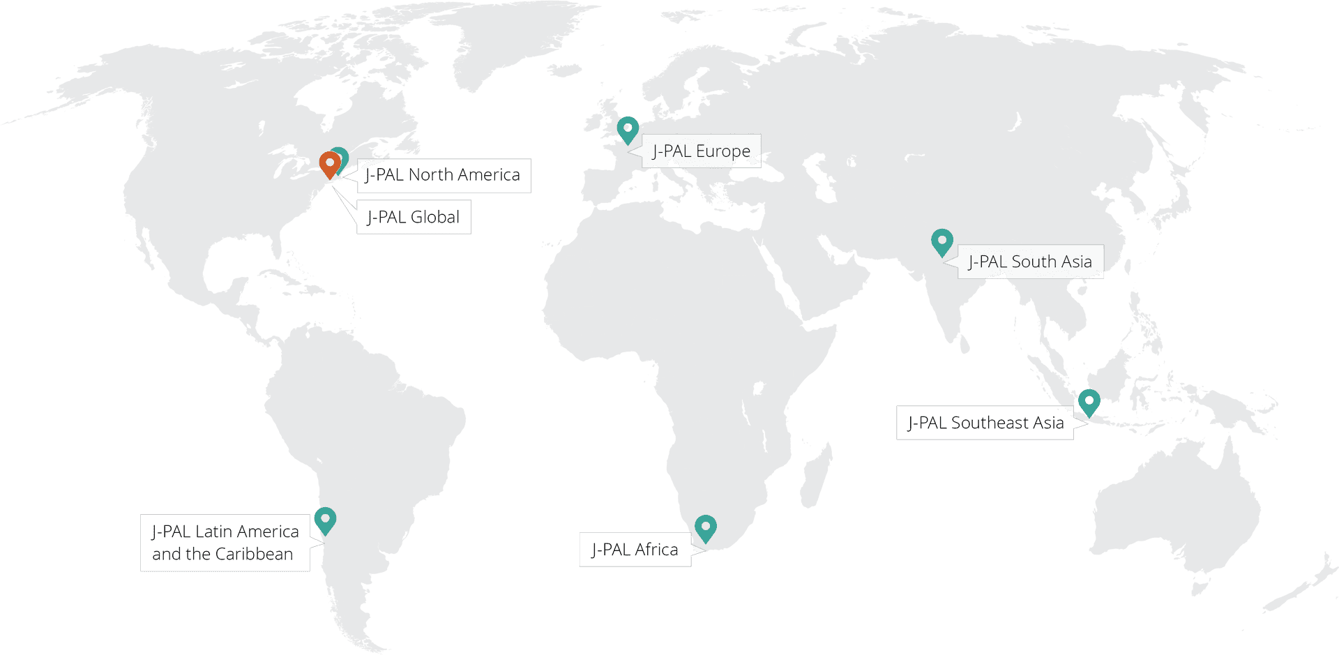 J P A L Global Regions Map PNG Image