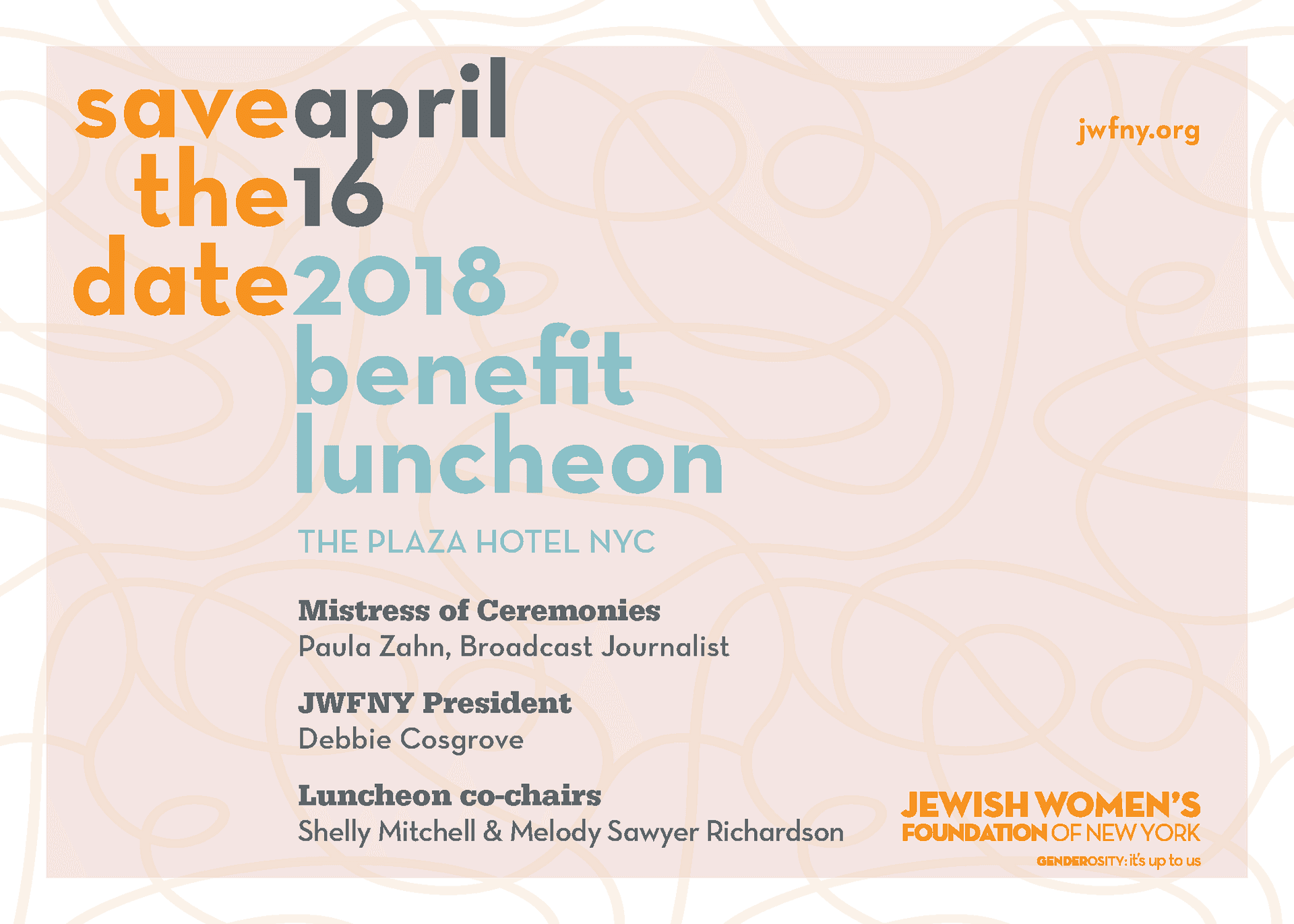 J W F N Y2018 Benefit Luncheon Invitation PNG Image