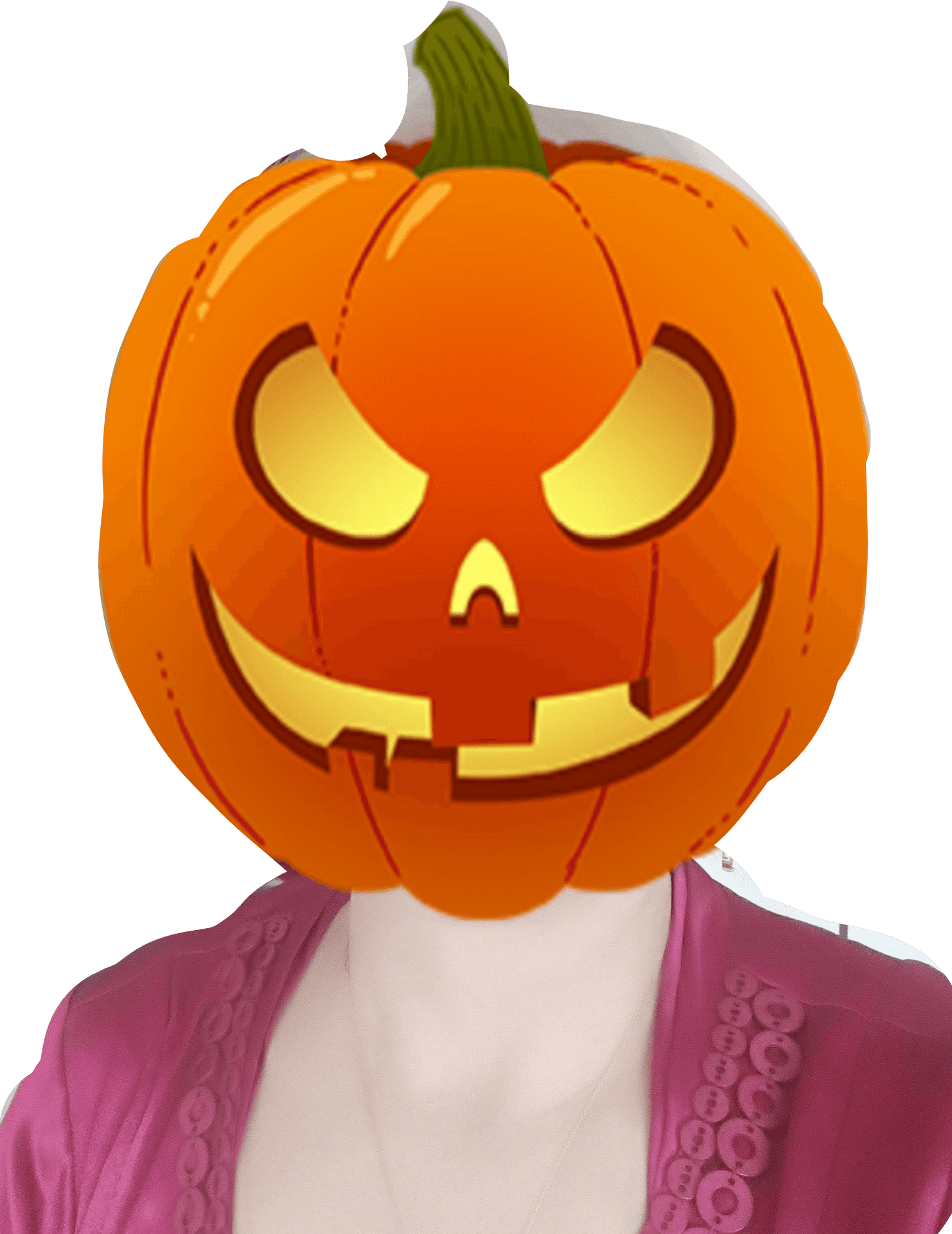 Jack O Lantern Head Costume PNG Image