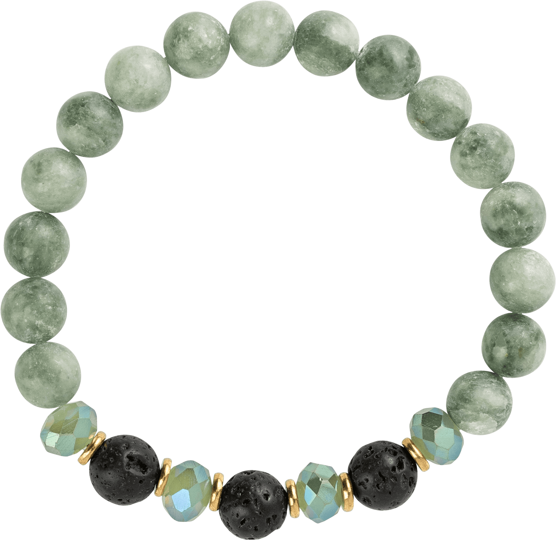 Jadeand Lava Stone Bracelet PNG Image