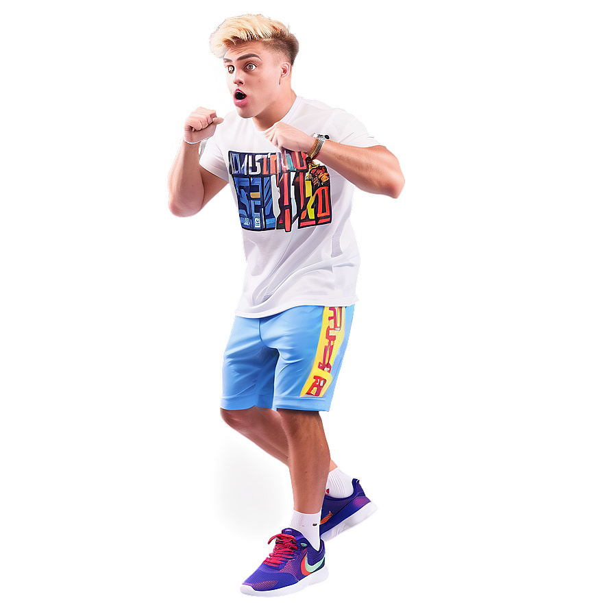 Jake Paul Boxing Pose PNG Image