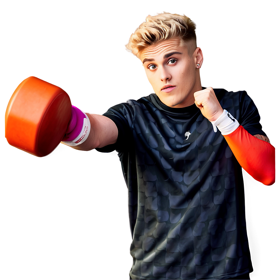 Jake Paul Boxing Pose PNG Image