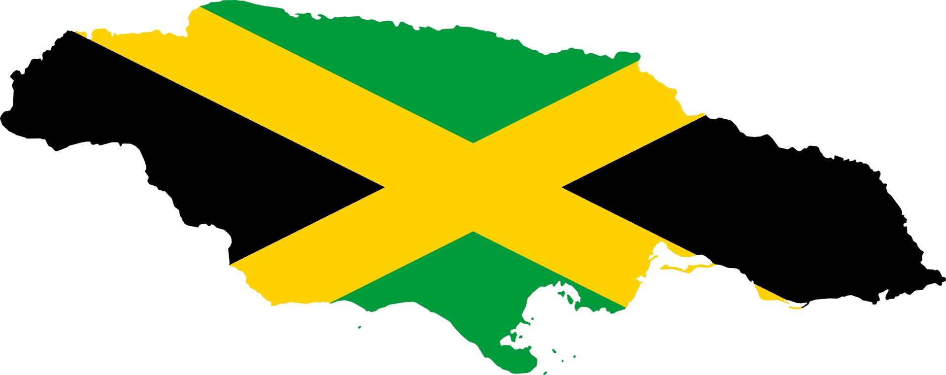 Jamaica Flag Map PNG Image