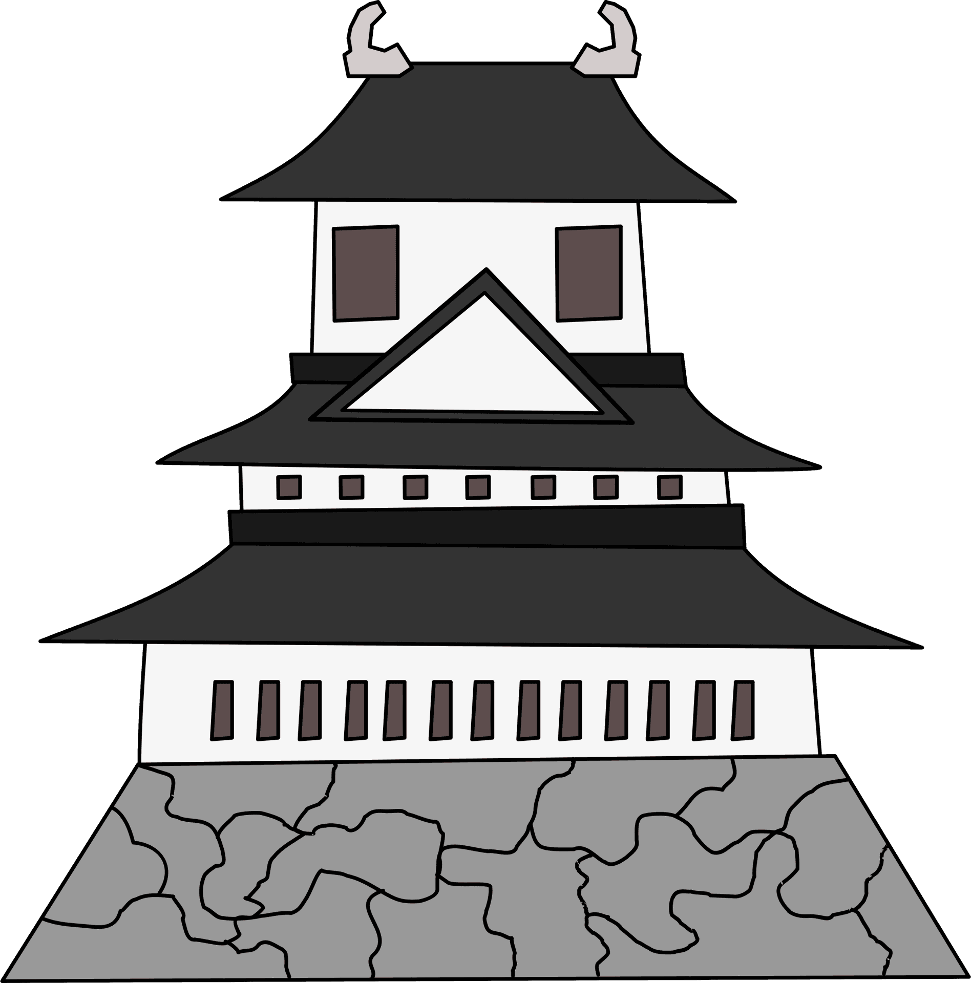 Japanese Castle Illustration.png PNG Image