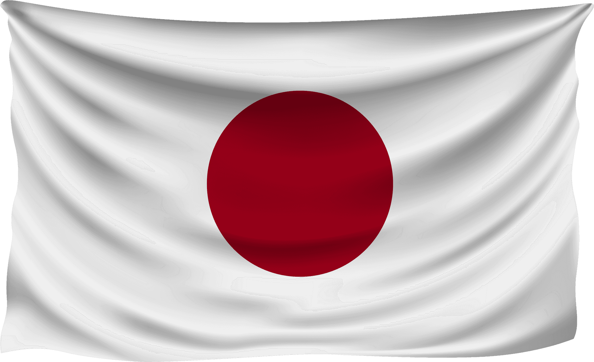 Japanese National Flag Waving PNG Image