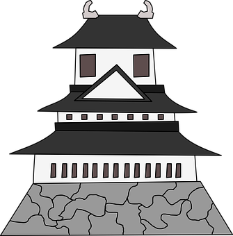 Japanese Style Castle Illustration PNG Image