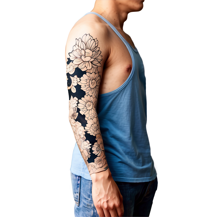 Japanese Tattoo Sleeve Illustration Png 06122024 PNG Image