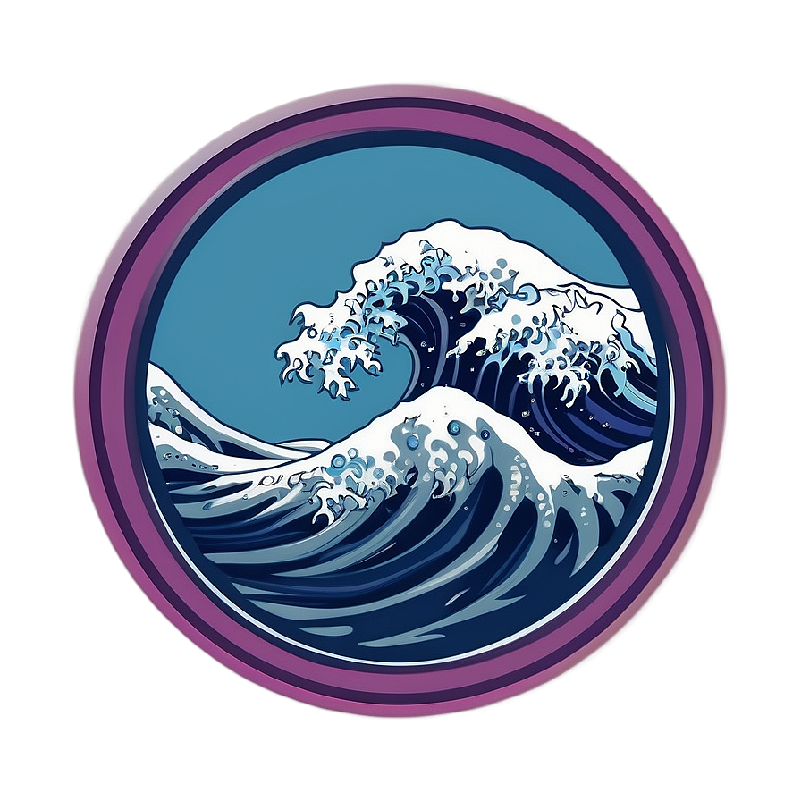 Japanese Wave In Circle Png 93 PNG Image