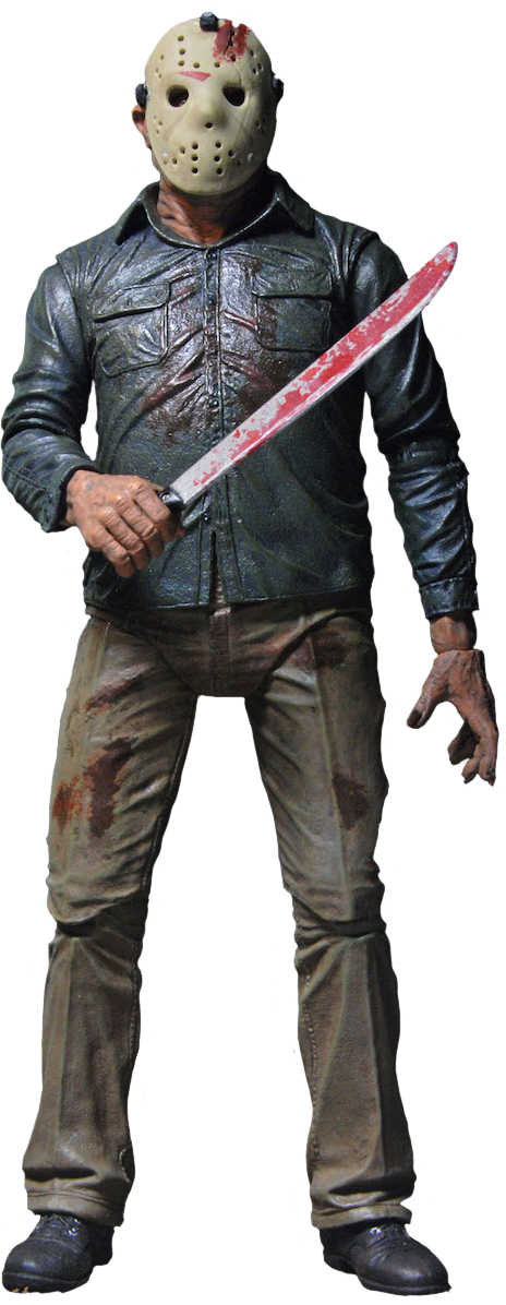 Jason Voorhees Figurewith Machete PNG Image