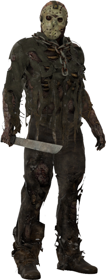 Jason Voorhees Standing Posewith Machete PNG Image