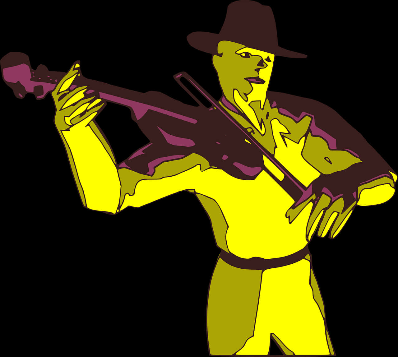 Jazz Musician Silhouette PNG Image