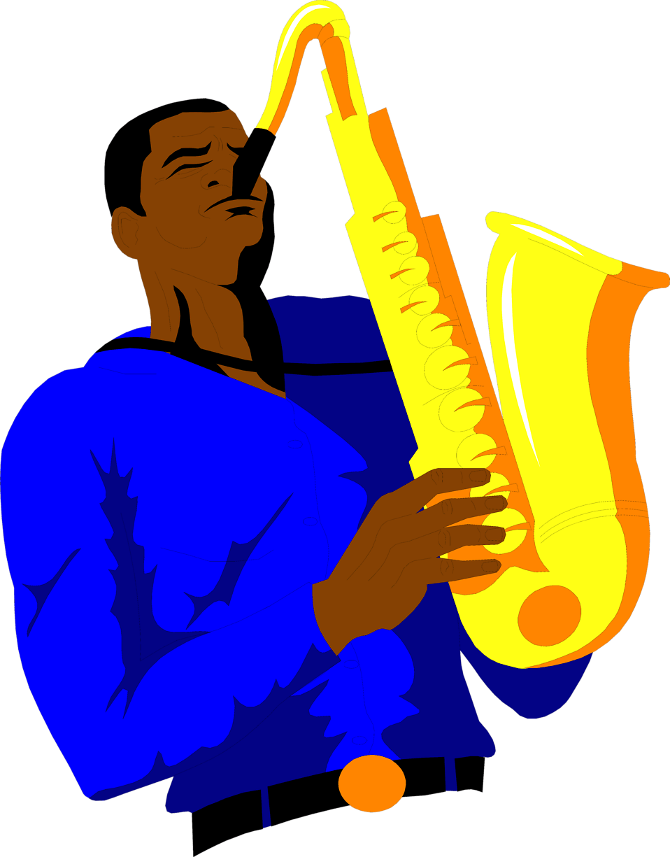 Jazz_ Saxophonist_ Vector_ Art PNG Image