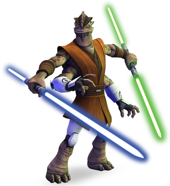 Jedi Master With Blue Lightsaber PNG Image