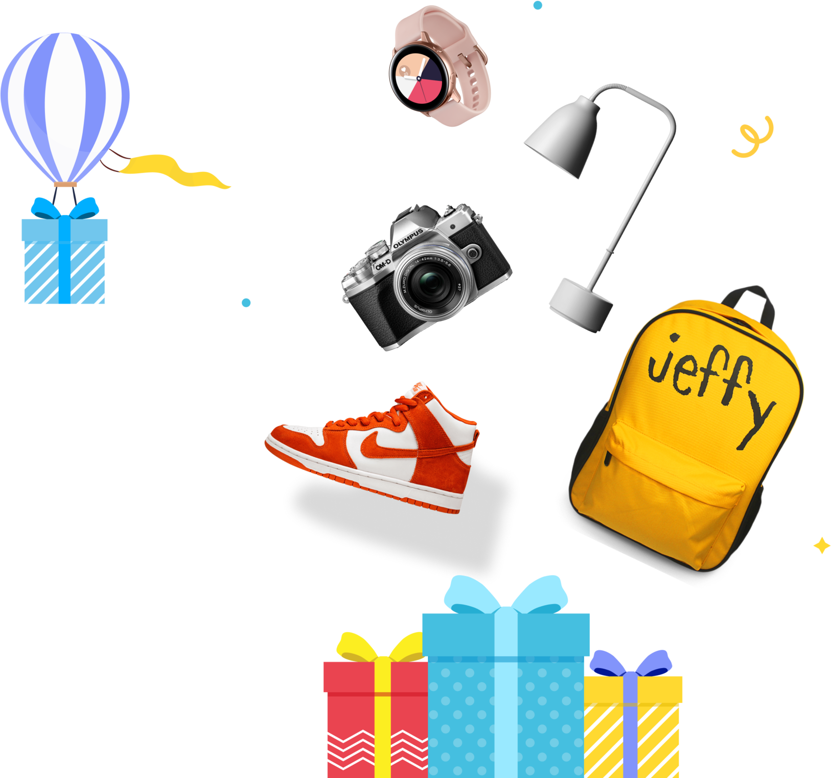 Jeffy Branded Backpackand Accessories PNG Image