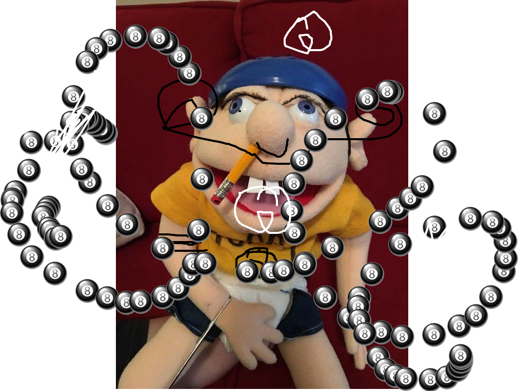 Jeffy Puppet With Penciland Spiral Effect PNG Image