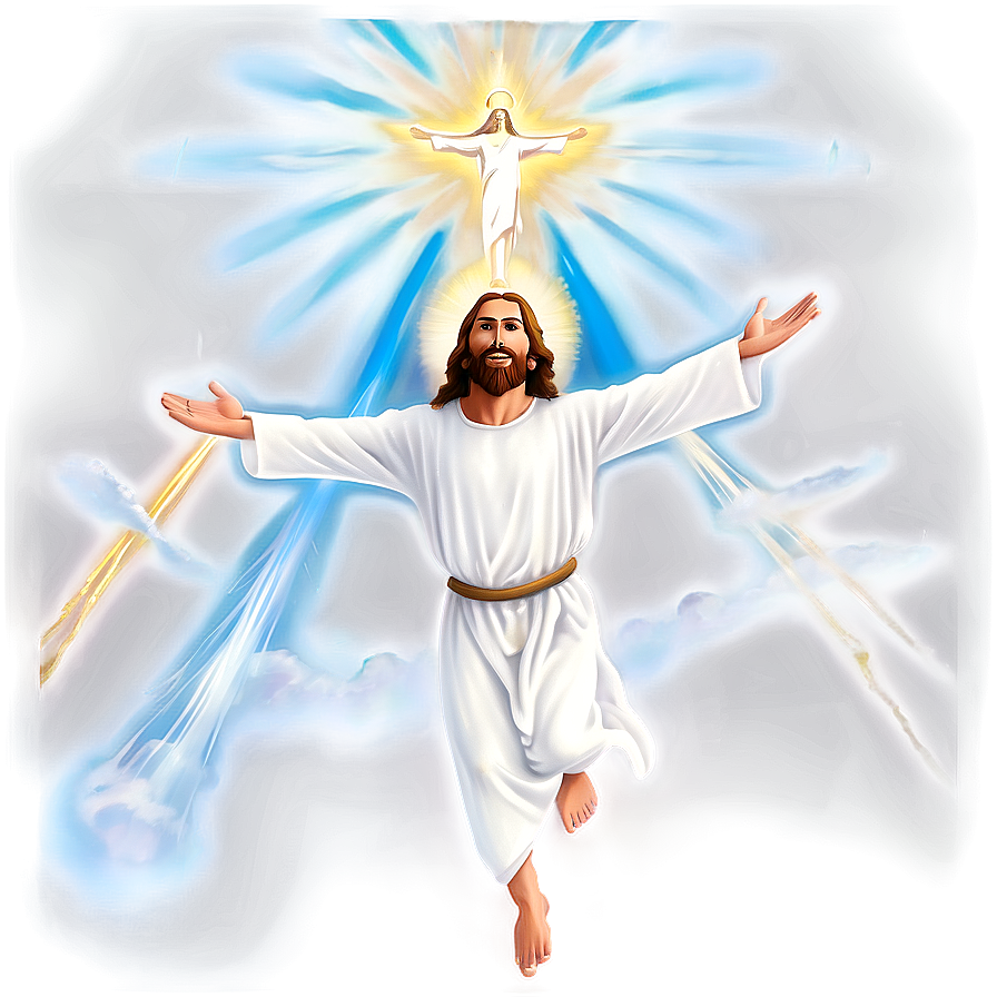 Jesus Christ Ascending To Heaven Png Shj PNG Image