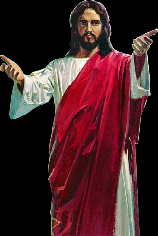 Jesus Christ Red Robe PNG Image