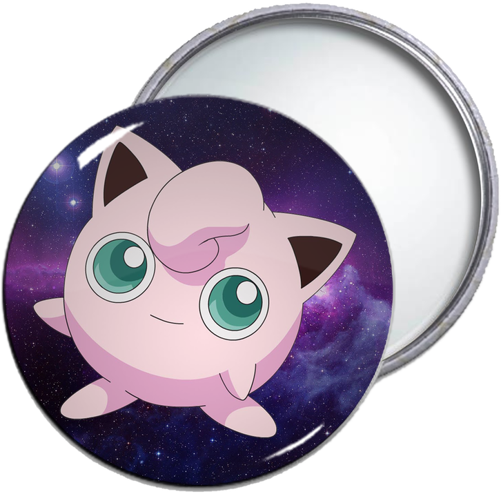 Jigglypuff Cosmic Button Pin PNG Image