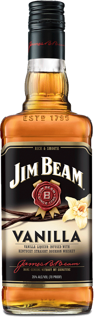 Jim Beam Vanilla Bourbon Whiskey Bottle PNG Image