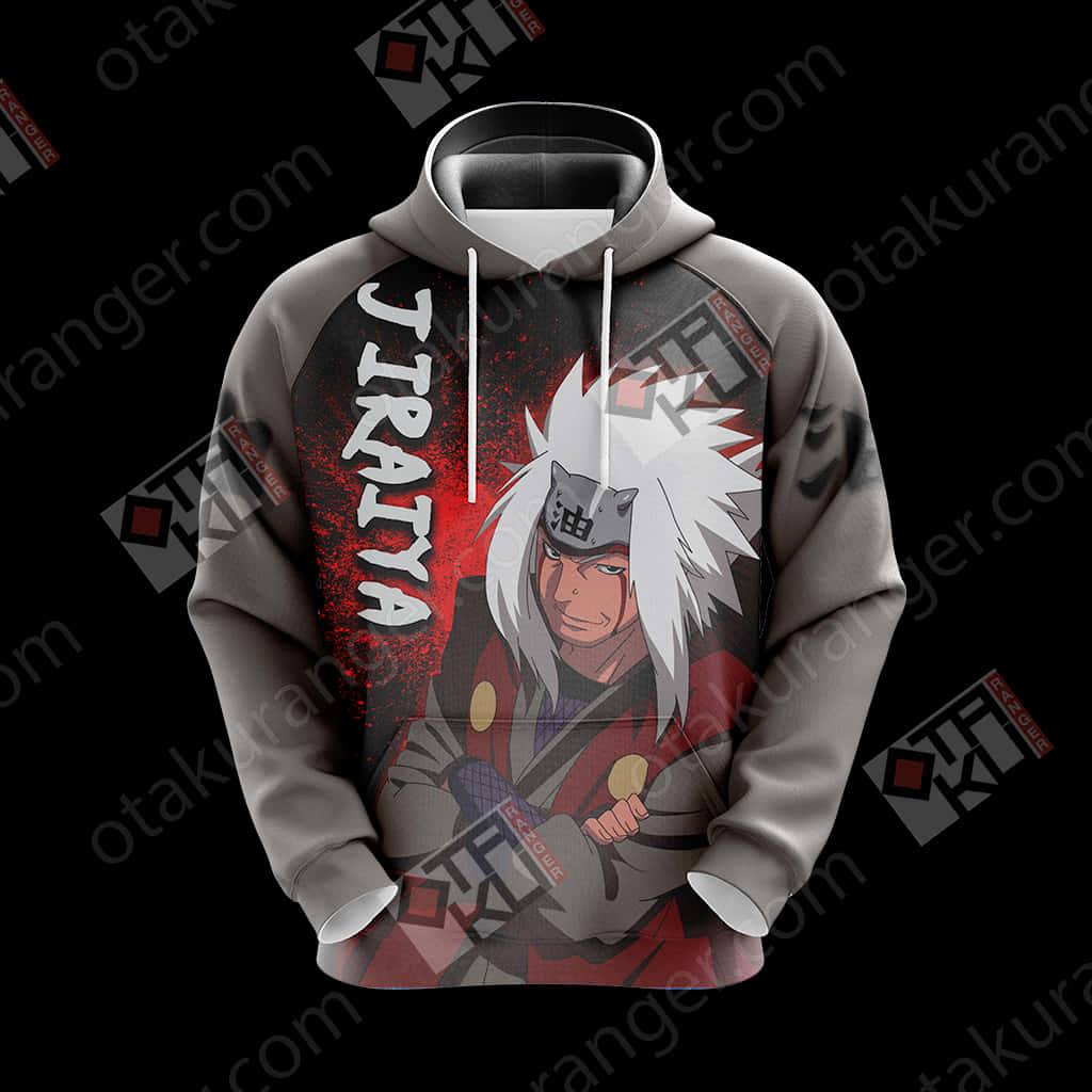 Jiraiya Naruto Anime Hoodie Design PNG Image