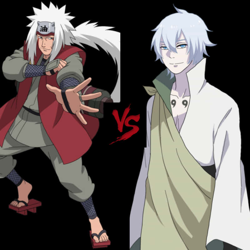 Jiraiya Versus Suigetsu Anime Showdown PNG Image