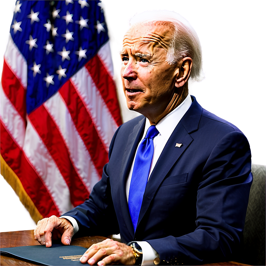 Joe Biden At Desk Png 24 PNG Image