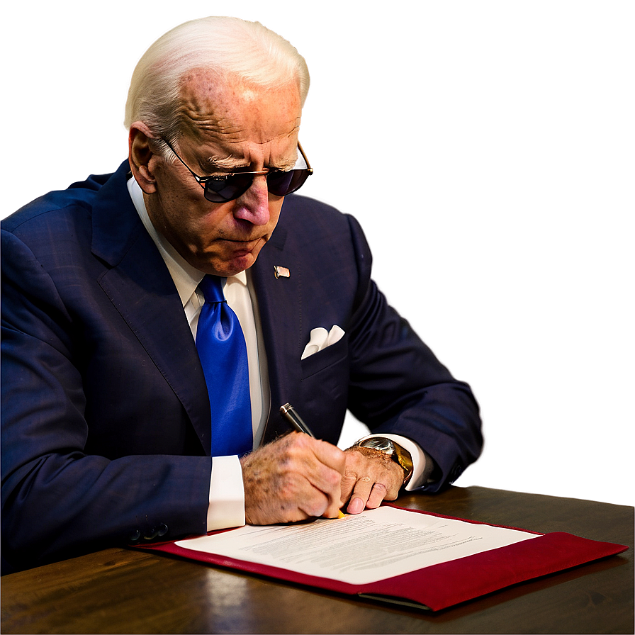 Joe Biden Signing Document Png 05212024 PNG Image