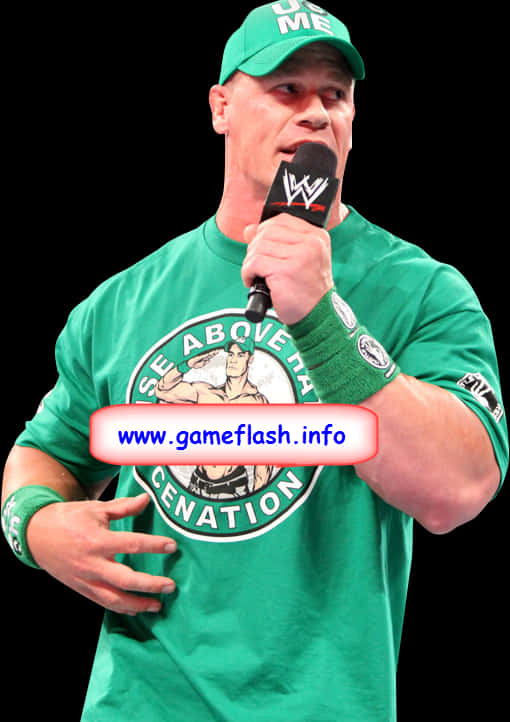 John Cena Speaking W W E Event PNG Image